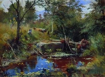 Ivan Ivanovich Shishkin Werke - Landschaft mit Brücke Ivan Ivanovich